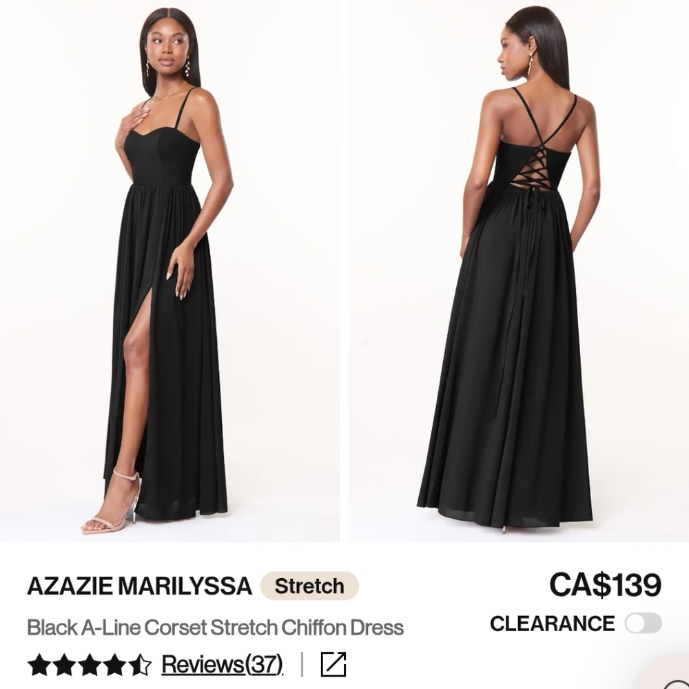 Azazie Marilyssa Black Evening Gown